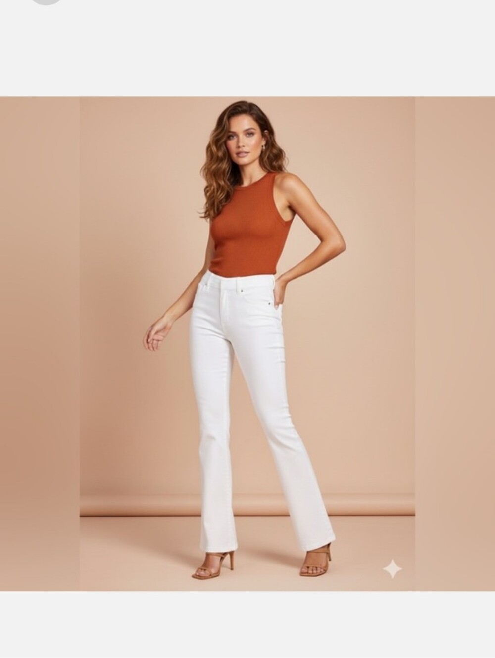 SPANX Pull-On White High-Rise Flare Jeans — NWT